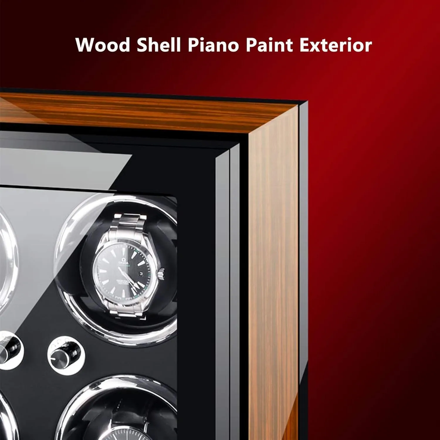 Quiet Motor Beautiful Home,4 0 Automatic Watch Winder Box Piano Paint agility nephew Exterior Adjustable Watch Pillows 4 Rotation Mode Setting 