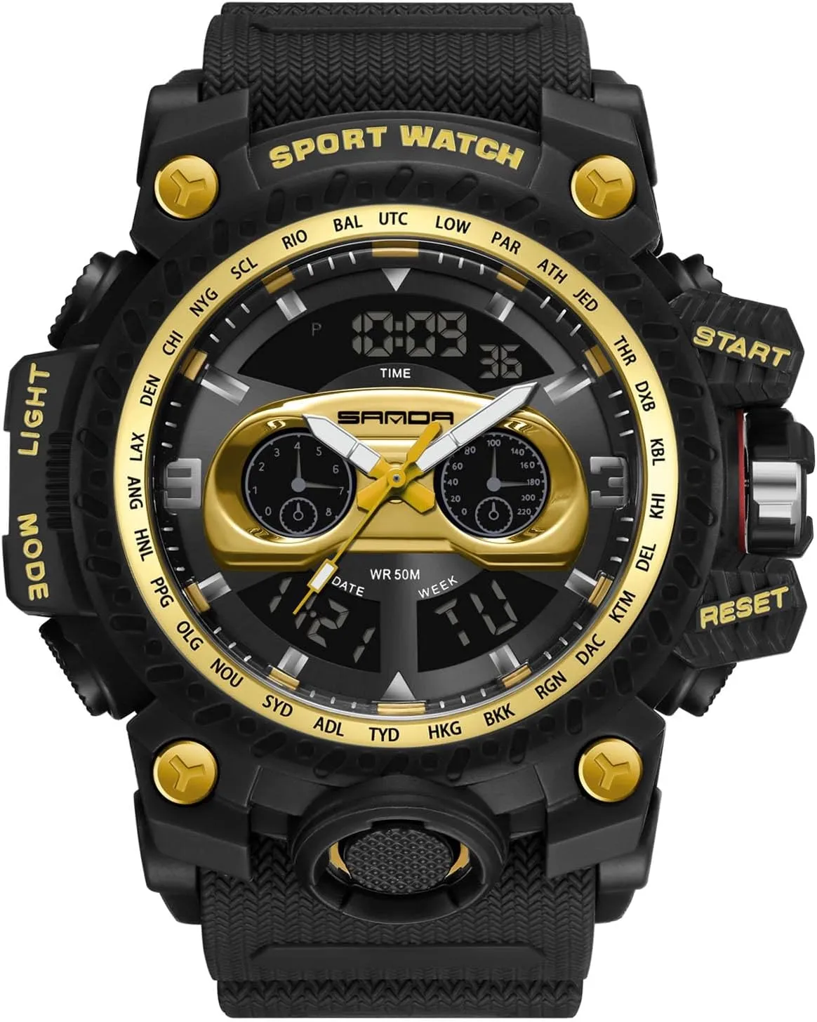 rawhide refiner plank Alarm Luminous Wristwatches for Men Analogue Military Watches RORIOS Mens Sports Watch Multifunction Digital Watch with 