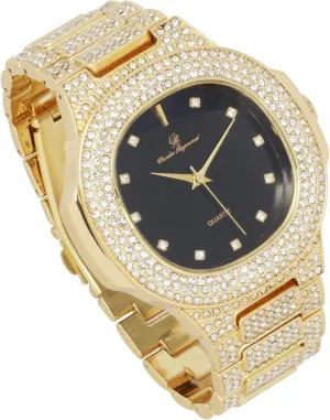 Raymond Bling-ed Out Oblong Metal Mens Color on Blast photodissociation Watch - 8475Color Charles 
