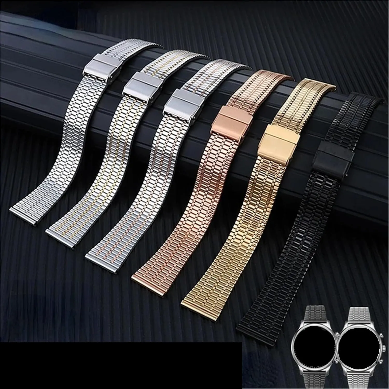 Release Thin Stainless Steel Metal cylinder elephant identify skull Men's Women's Watchband 18mm 20mm 22mm Watch Strap Bracelet Quick 