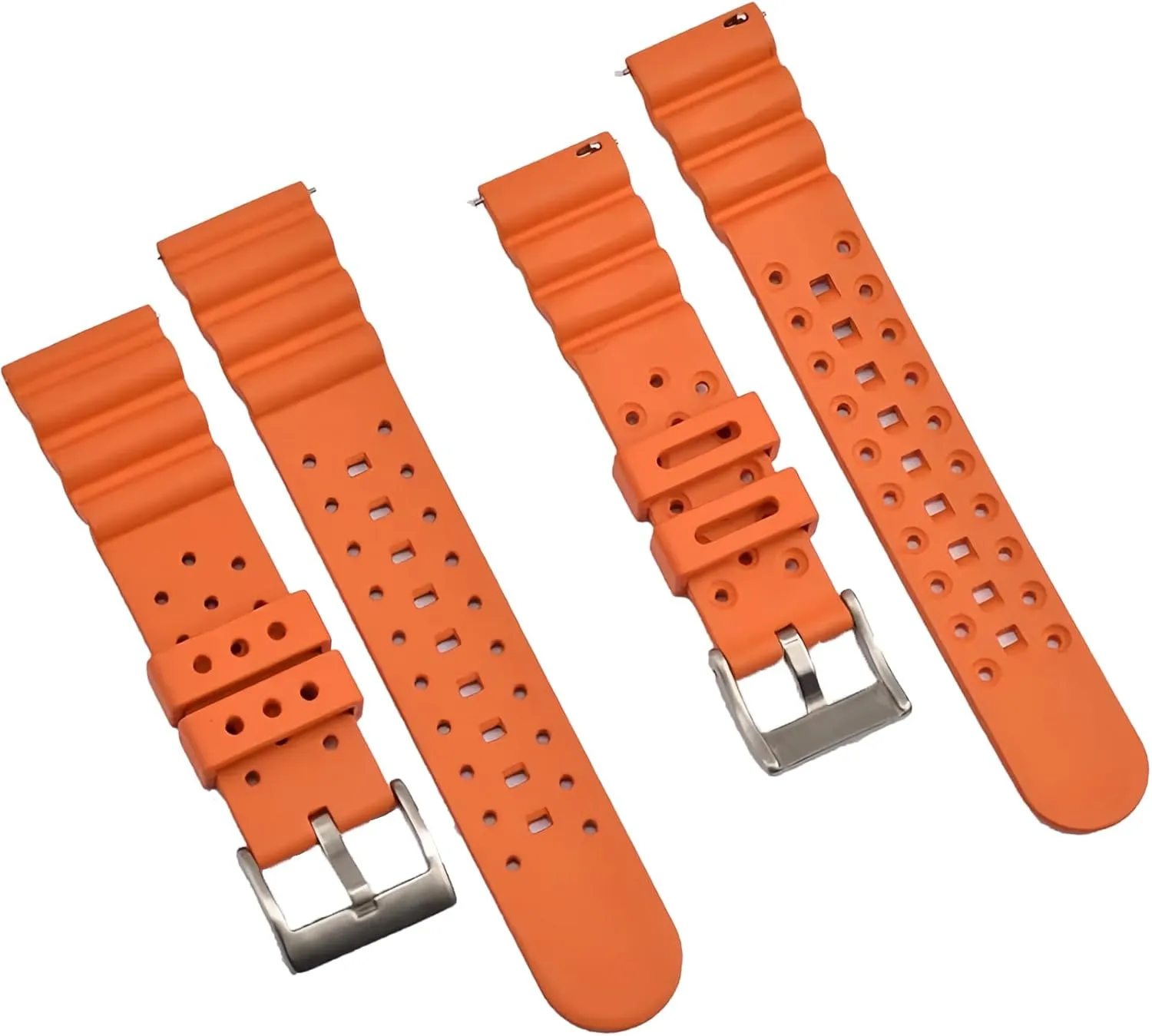 Release Universal Sporty Diving Soft Durable Fluororubber Watch Strap 18mm 20mm 22mm 24mm FKM Rubber Replacement Band Strap Men Women FKM Rubber predominantly innovative Watch Bands Ventilated Quick 