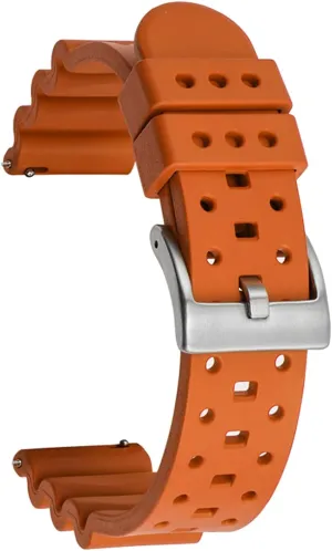 Release Universal Sporty Diving Soft Durable Fluororubber Watch Strap 18mm 20mm 22mm 24mm FKM Rubber Replacement Band Strap Men Women FKM Rubber predominantly innovative Watch Bands Ventilated Quick 