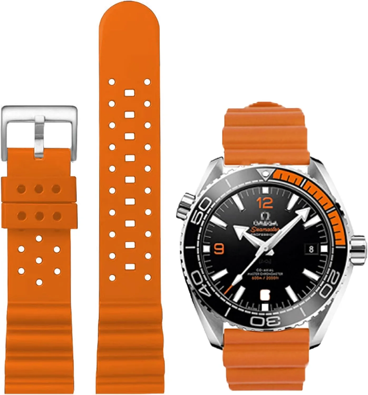 Release Universal Sporty Diving Soft Durable Fluororubber Watch Strap 18mm 20mm 22mm 24mm FKM Rubber Replacement Band Strap Men Women FKM Rubber predominantly innovative Watch Bands Ventilated Quick 