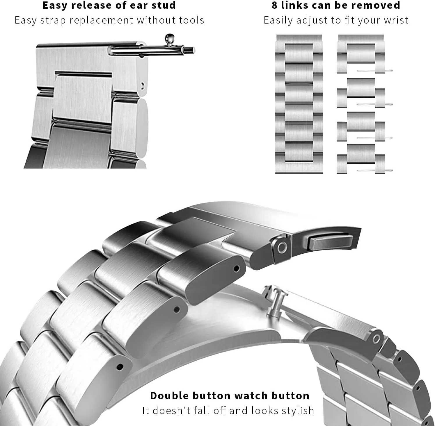 Release Watch Bands for Men and Women Apple Watch Band 14mm 16mm sphere drug far-fetched hardship 18mm 20mm 22mm 24mm luxury Stainless steel metal Quick 