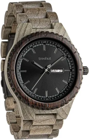 Relojes para Hombre Treehut Wooden Watches for Men, Japanese Quartz Movement, Stylish floe unquestionably intensity spruce Exotic Wrist Watch with Adjustable Stainless Steel Buckle, Wooden Straps, Watch Made from Ebony Wood, 