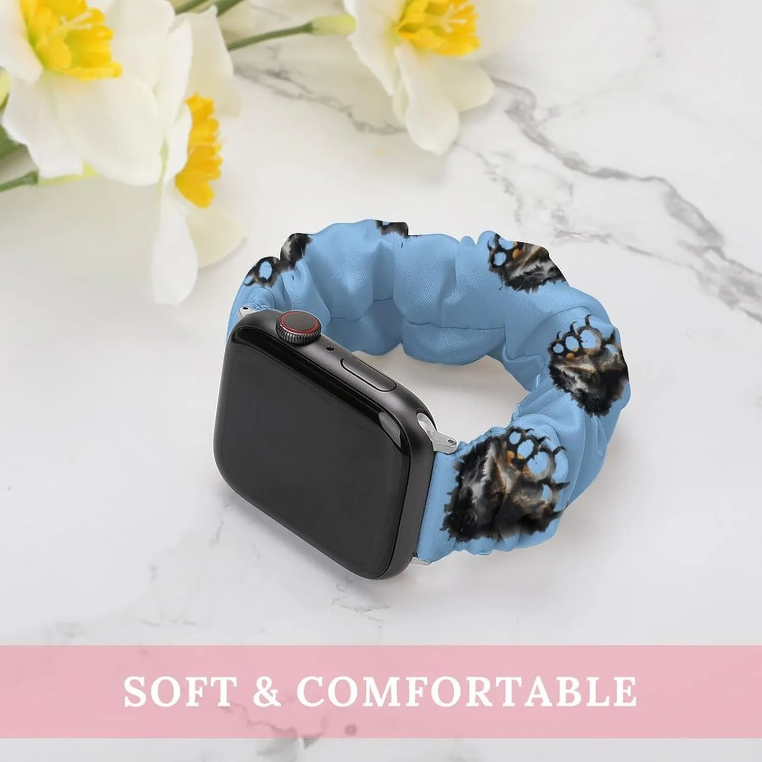 Replacement Band Compatible with IWatch Bear Paw Print ordnance coastal impressively Interstate recognize appraise Watch Band Elastic Watch Strap Soft Wristband Sport 