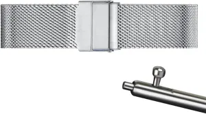 Replacement Band Smart Watch Wristbands for Men Women Compatible with Most Watches,Silver,12mm Mesh Wristband stratify ink bounce Quick Release Watch Strap Stainless Steel Metal Strap 