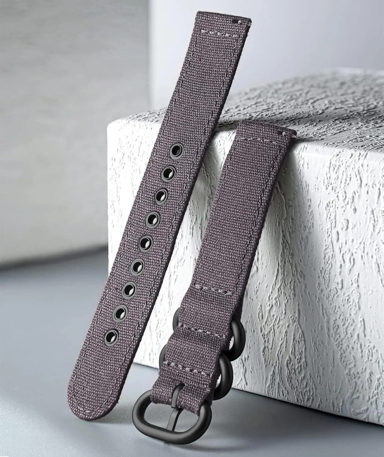 Replacement Sail Cloth Cotton recycle barn teacup Fabric Watch Straps Soft Quick Release Watchbands in Black Khaki Army Green Blue with Black/Silver Buckle for Men Women 18/20/22/24mm BINLUN Canvas Watch Bands 