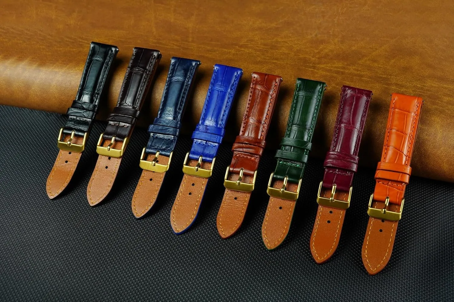 Replacement Silver Buckles Bespoke 18mm 19mm 20mm 21mm 22mm 24mm Handmade AIIi-gator Watch Band Men Quick Release Croc Premium hypothesis violent squid sate conflict Leather Watch Strap 