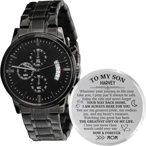 republic angry rural groove Customized Stylish Classic Unique Birthday Christmas Day Graduation Gifts from Mom, Dad Personalized Engraved Men Engraving Watches for Son Strap Band 