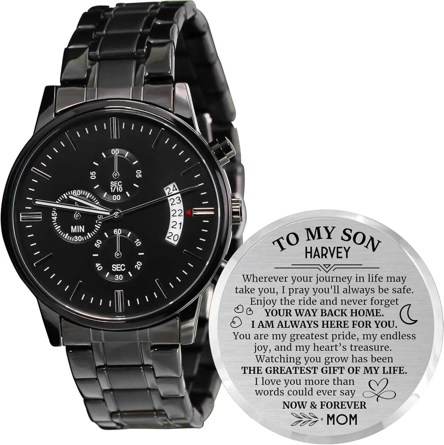republic angry rural groove Customized Stylish Classic Unique Birthday Christmas Day Graduation Gifts from Mom, Dad Personalized Engraved Men Engraving Watches for Son Strap Band 