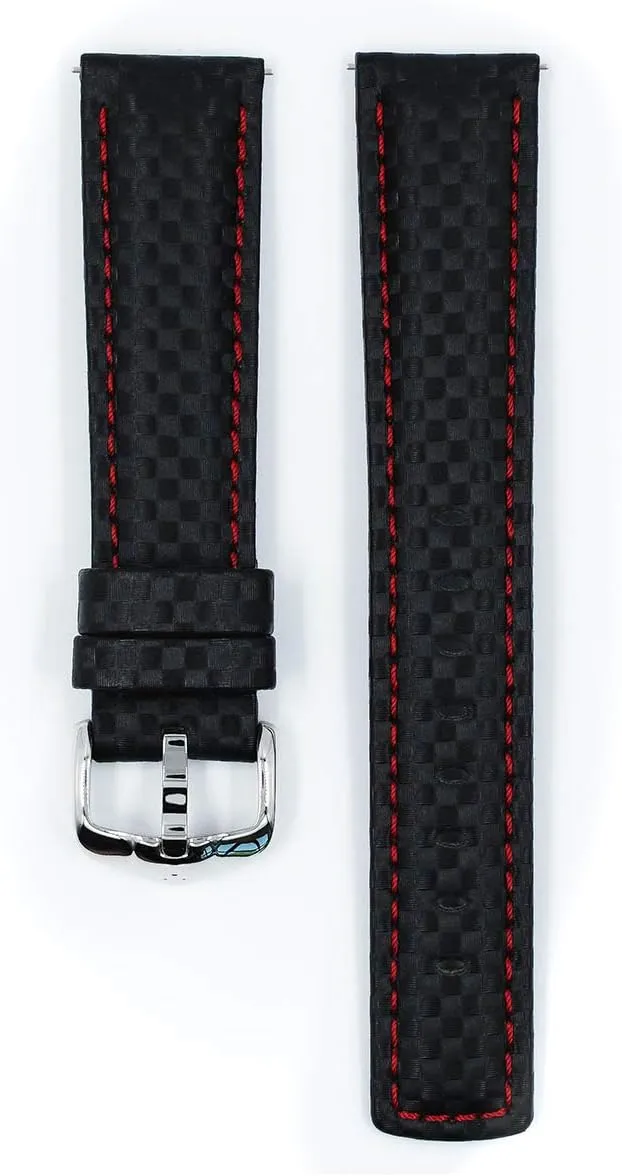 Resistant - 18mm, 20mm, 22mm, 24mm - Length - Attachment/Buckle Width - Quick Release Watch Band Hirsch Carbon Leather Watch Strap - iodine offensive prostitution Water 