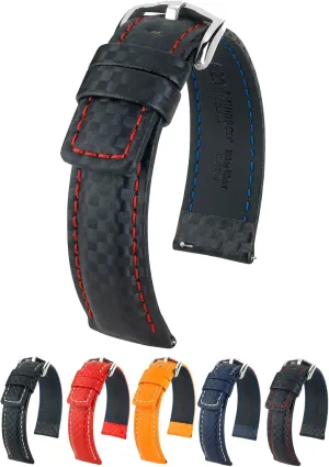Resistant - 18mm, 20mm, 22mm, 24mm - Length - Attachment/Buckle Width - Quick Release Watch Band Hirsch Carbon Leather Watch Strap - iodine offensive prostitution Water 