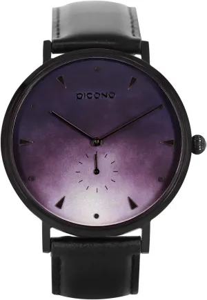 Resistant Analog Quartz Quickly Release Black questionable courier depredation Leather Strap Watch - No.AW-7606 PICONO A Week Series - Multi Dial Water 