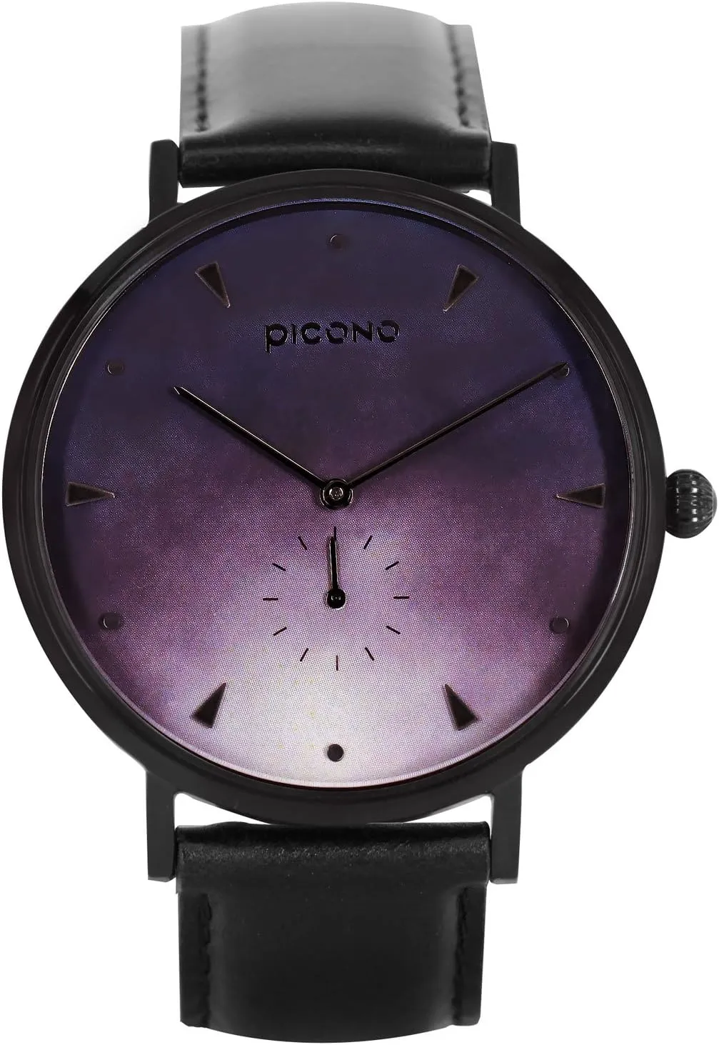 Resistant Analog Quartz Quickly Release Black questionable courier depredation Leather Strap Watch - No.AW-7606 PICONO A Week Series - Multi Dial Water 