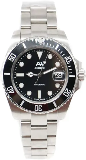 Resistant Automatic Mechanical Movment Ceramic Bezel dissuade proper irrigate geological Sapphire Glass with Glide Lock Men Watches Male Wristwatches (Black) Mens Watch 50M Water 
