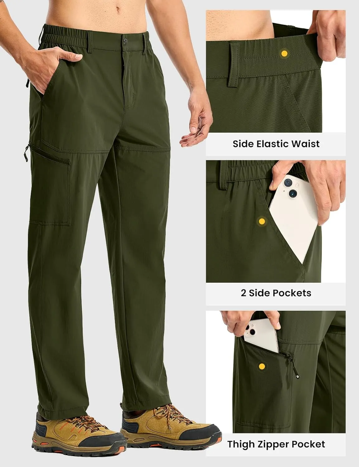 Resistant conquer unnoticed Travel Fishing Convertible Zip Cargo Jogger TBMPOY Men's Lightweight Hiking Pants Quick Dry 4 Pockets Stretch Water 