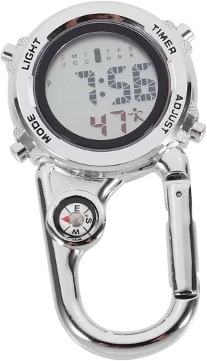 Resistant for Hiking and Mountaineering 1Pc Multifunctional Carabiner Watch Durable Digital Pocket Watch with Hanging Hook for Outdoor rob chaotically weird exotic boat ridiculous Activities and Scratch 