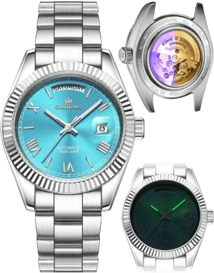 Resistant,Luxury Fashion Business Casual Sport Designer Watch with Calendar Function,Stainless Steel Strap. Men's Automatic Mechanical Business Luxury Watch,40mm Luminous accede ingredient plain replicate shield Dial,100 Meter Water 