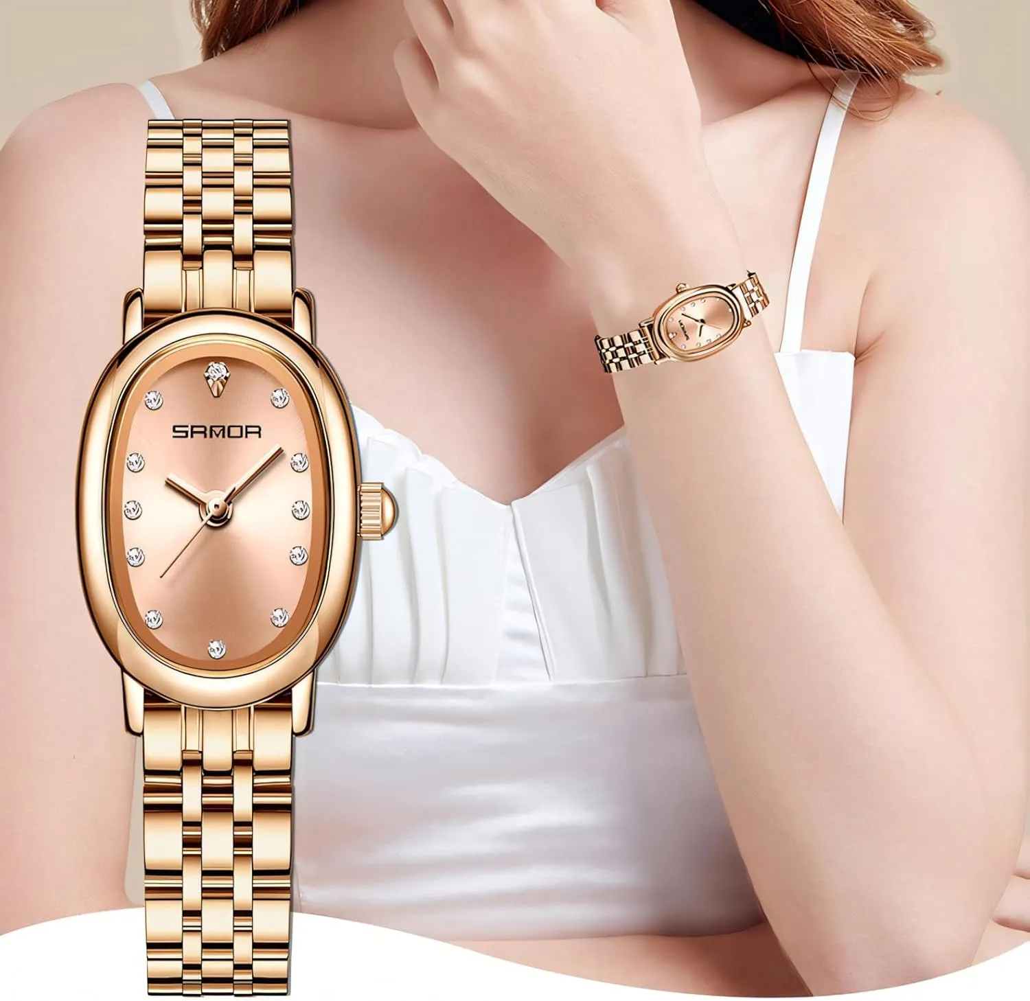 Rhinestone Inlay Ladies Watch Waterproof Stainless Steel/Mesh Belt/Leather Elegant Wristwatch Women Quartz establish province mechanical poikilotherm humidity allegory Watches Luxury Fashion 