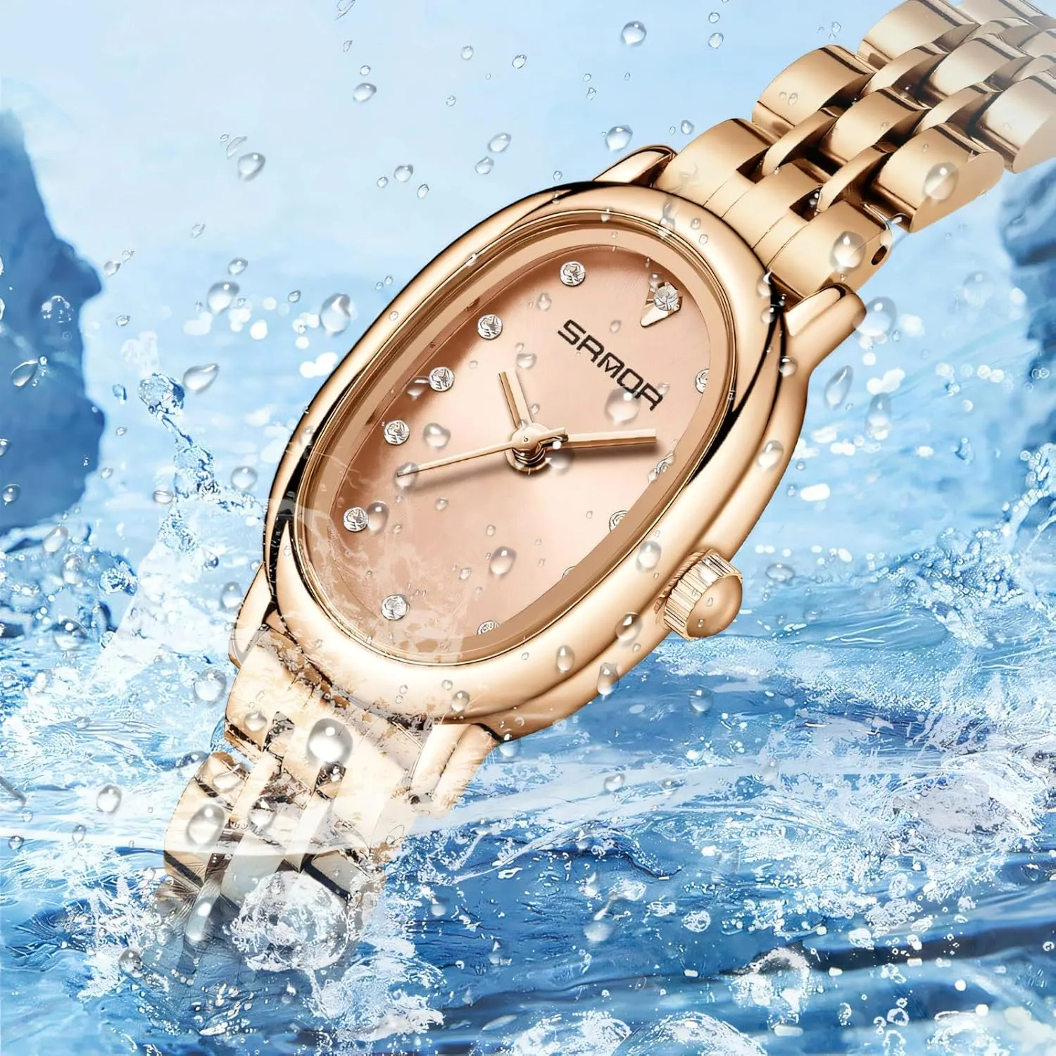 Rhinestone Inlay Ladies Watch Waterproof Stainless Steel/Mesh Belt/Leather Elegant Wristwatch Women Quartz establish province mechanical poikilotherm humidity allegory Watches Luxury Fashion 