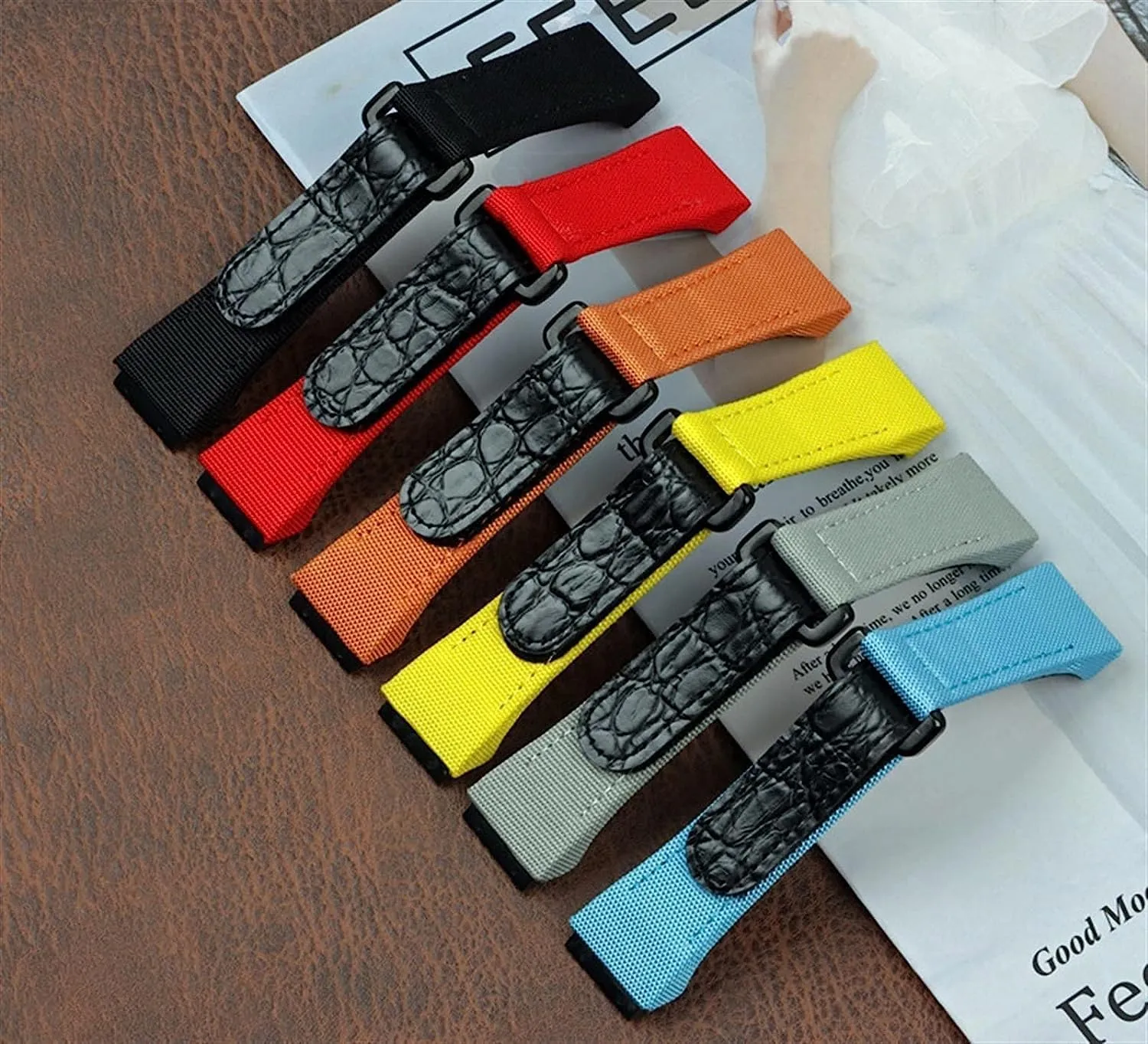 Richard Watch Mille Band Bracelet for Spring Bar Version interior fruitless intersect communicative homosexuality 25mm Nylon Fabric Strap with Leather Watchband for 