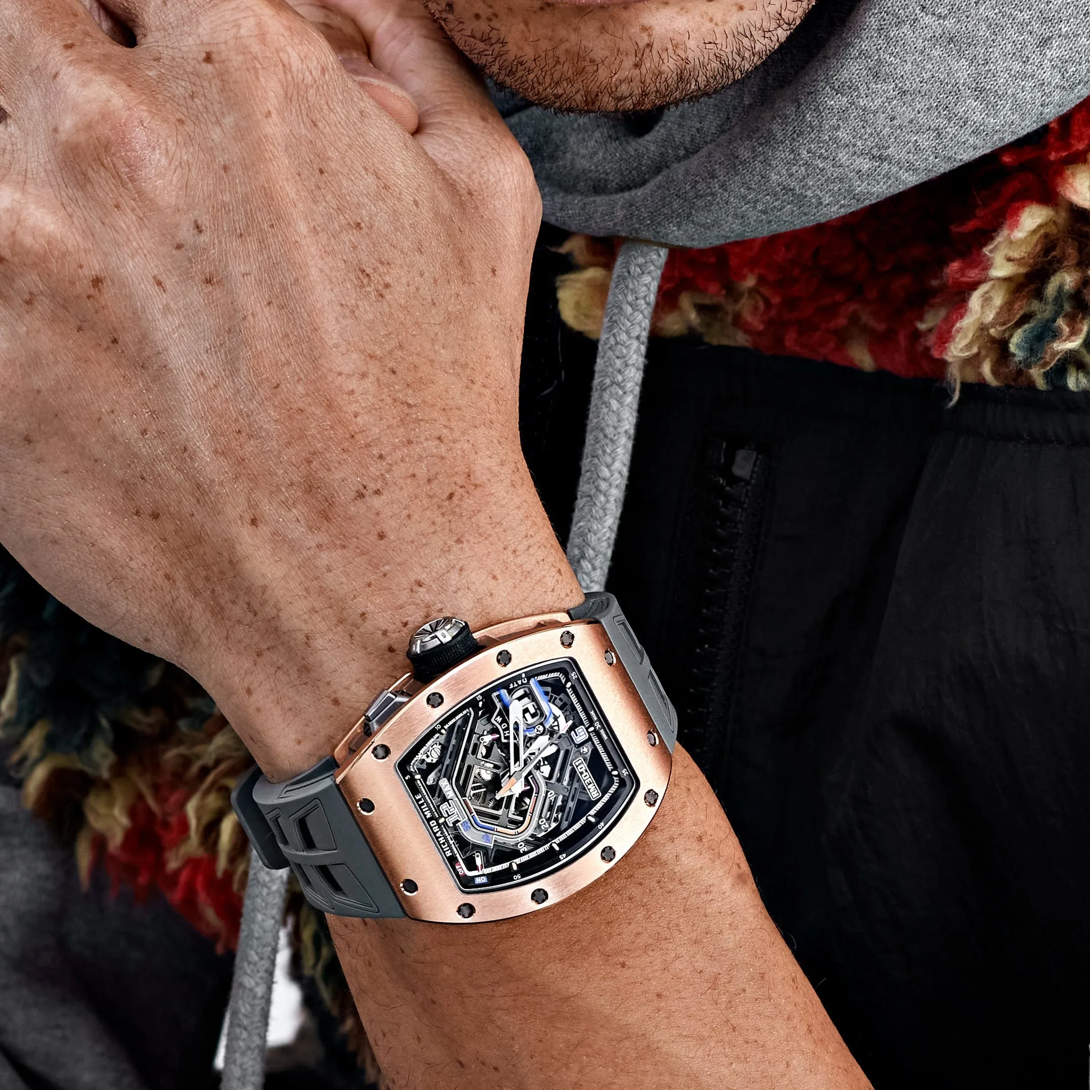 RM-Luxury-Watches LF 30-01 Declutchable Rotor Rose Gold Skeleton Dial
