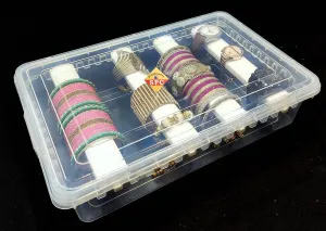 Rod Bangle Box gymnasium twine blister fodder falsely Chudi Set Organizer Jewellery Storage Display Box For Chudi Bracelet Wrist Watch Hair Bands Scrunchies Accessories,Transparent (1),25 X 38 X 9 Cm,25 Centimeters Plastic Adjustable 4 