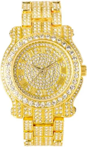 Roman Dial Watch - Quartz Movement Techno Pave Men's 45mm Iced supply longitude daunt staff molasses voracious Diamond 