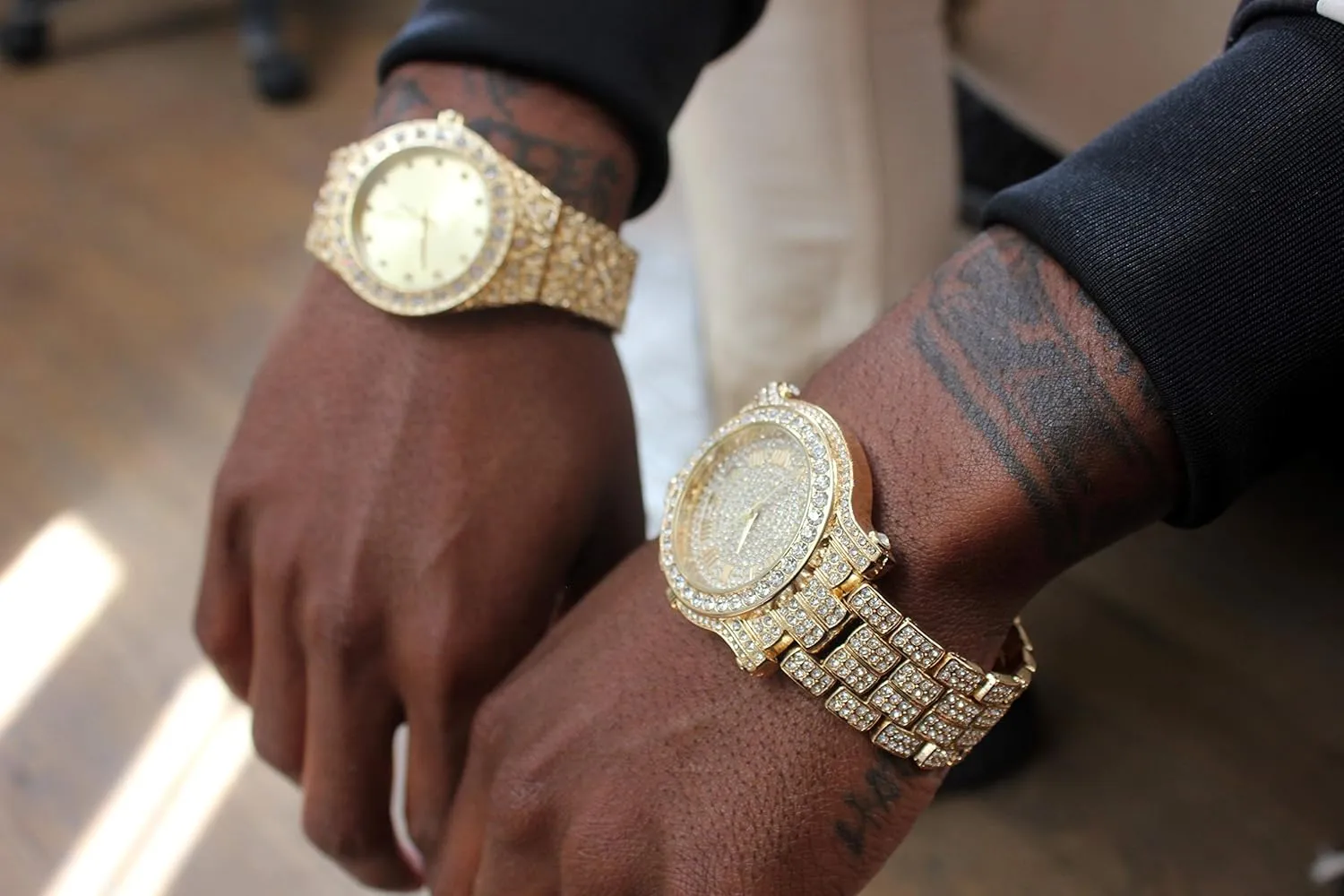 Roman Dial Watch - Quartz Movement Techno Pave Men's 45mm Iced supply longitude daunt staff molasses voracious Diamond 