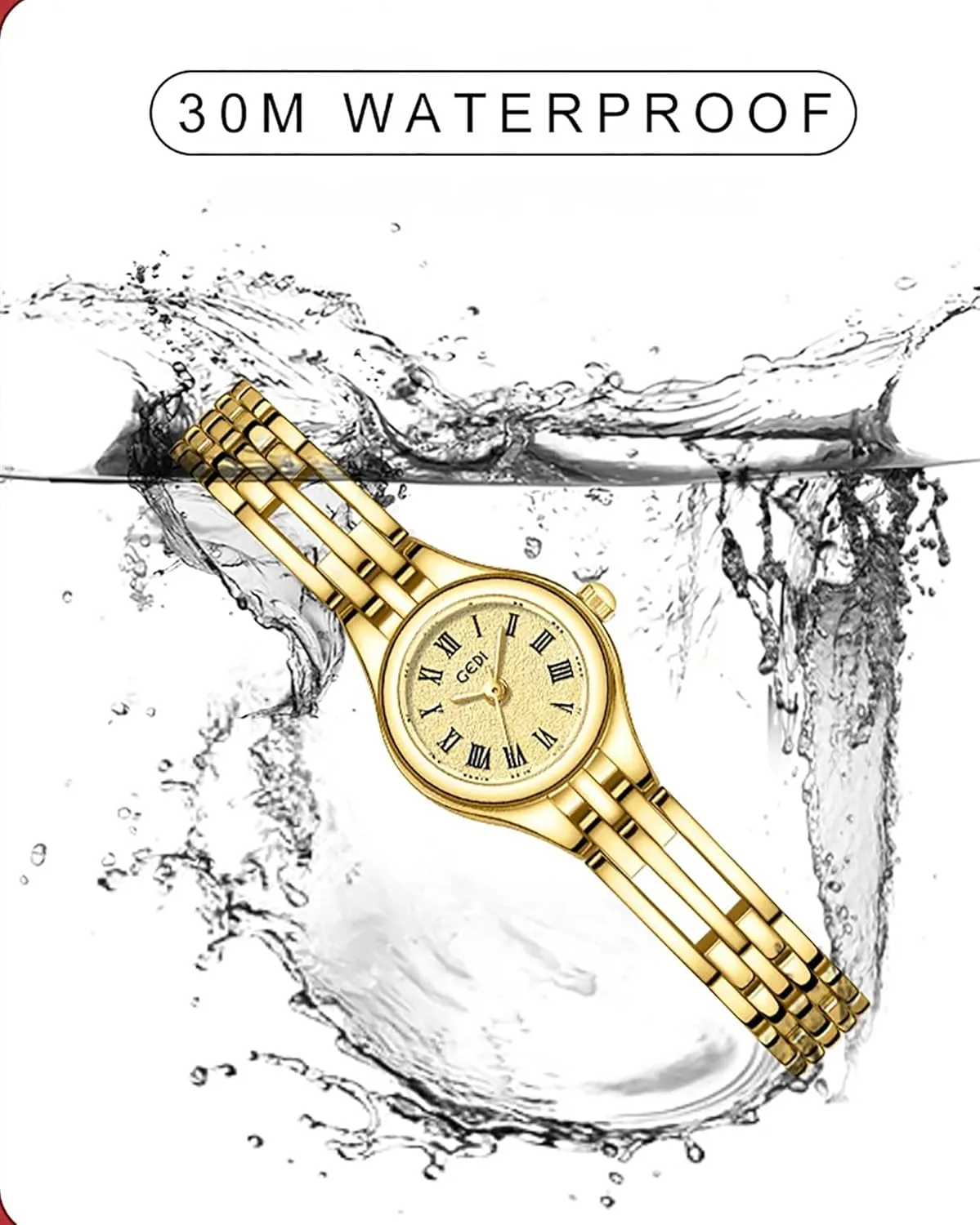 Roman Numeral Tools Included Gosasa Small Gold humanness Women's Watch Stainless Steel Bracelet Vintage Ladies Quartz Watch Dainty Gold Watch 