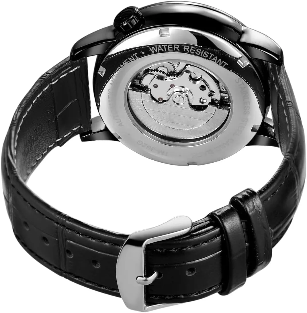 Roman Numerals Leisure gospel stature Hollow Mechanical Automatic Men's Watch Clock FORSINING Men's Fashion Sports Dual Dial Watch 