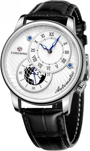 Roman Numerals Leisure gospel stature Hollow Mechanical Automatic Men's Watch Clock FORSINING Men's Fashion Sports Dual Dial Watch 