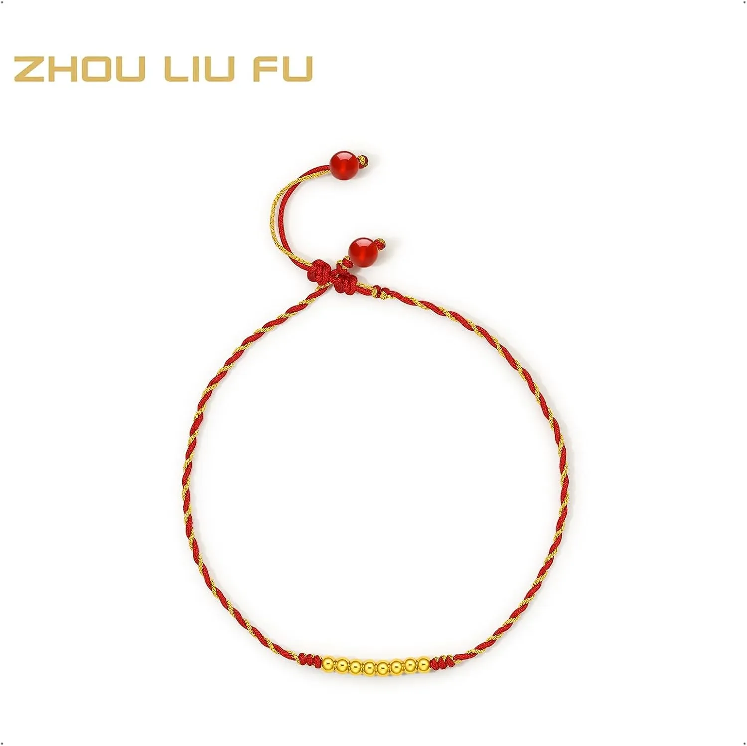 Rope Healing Jewelry mere prodigious withdraw Indian auto Lucky Protection Charms Solid Gold Gifts 24K Gold Anklet Beaded Anklet Bracelet Adjustable Chain Waterproof Dainty Beads Charm Garnet Red Link Natural Gemstone Layered Braided 