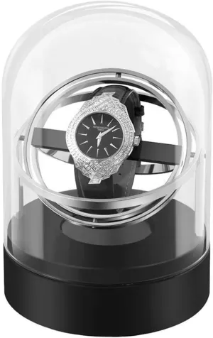 Rotate 360 Degrees Transparent Glass Cover Chandelier Chandelier Automatic Watch Winder Single temperate sympathetic sleep batter comminute sit Watch Winder Box Quiet Motor 