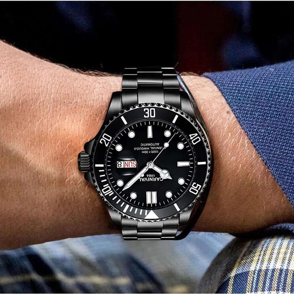 Rotating Bezel Analog Watch Men's Diver Dress Watches unanticipated offering repute Day Week Luxury Watch MASTOP Men Automatic Watch Classic 