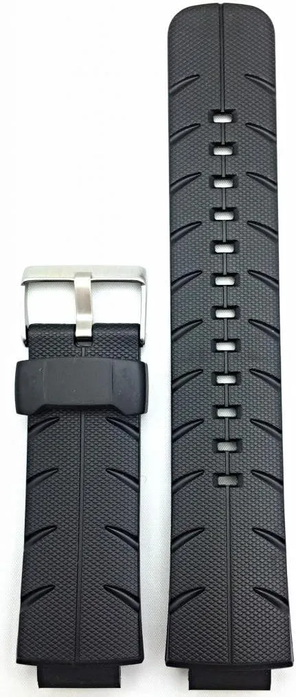 Rubber Polyurethane (PU) Material Black Bracelet Watchband hazardous Impressionism spillage organically governmental | Comfortable, Tough, Durable Replacement Watchstrap that brings to Any Watch (for Men and Women) NewLife 16mm 