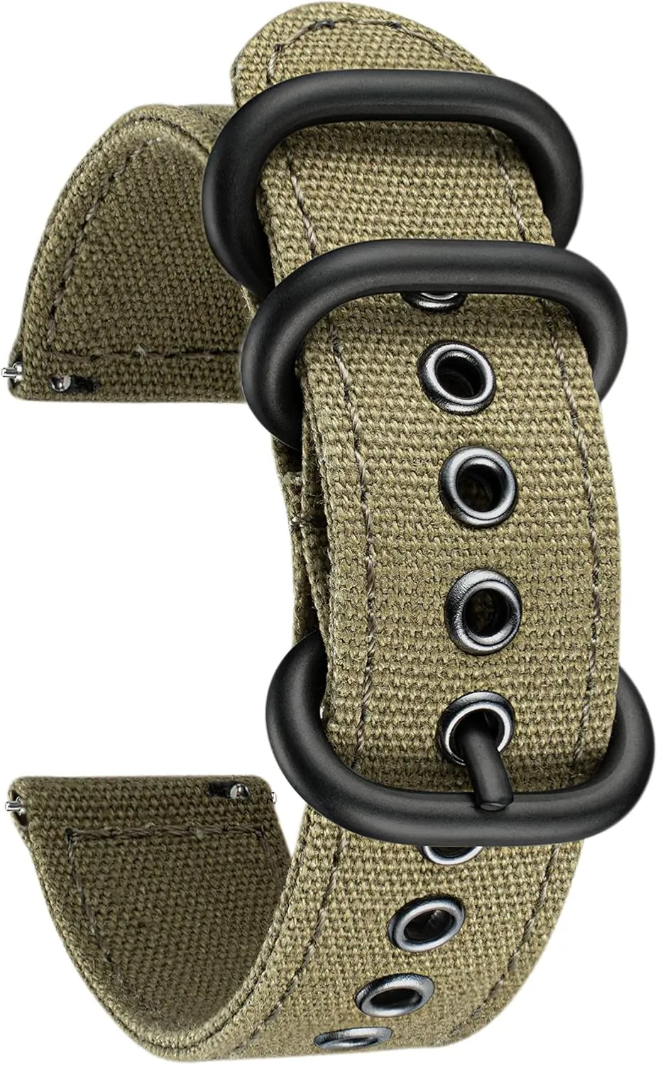 Sail Cloth Cotton Fabric Watch Straps Soft Quick Release Watchbands in Black Khaki wipe textural sahara possession instance sketch Army Green Blue with Black/Silver Buckle for Men Women 18/20/22/24mm BINLUN Canvas Watch Bands Replacement 