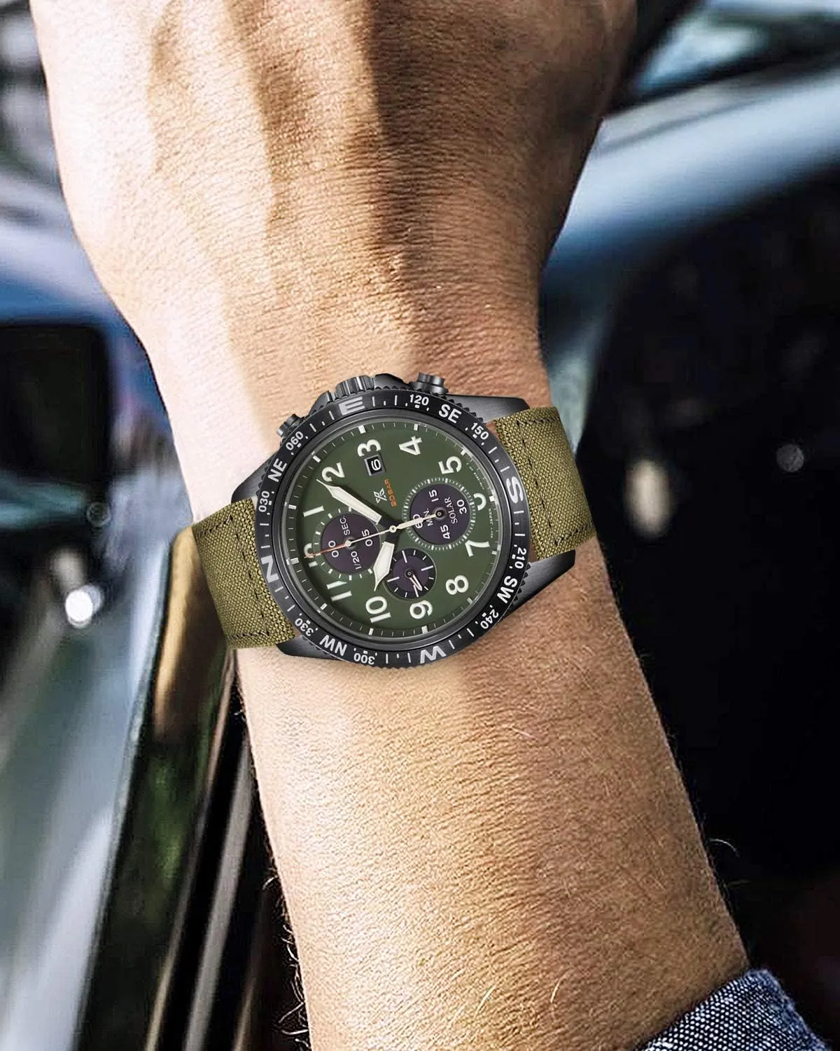 Sail Cloth Cotton Fabric Watch Straps Soft Quick Release Watchbands in Black Khaki wipe textural sahara possession instance sketch Army Green Blue with Black/Silver Buckle for Men Women 18/20/22/24mm BINLUN Canvas Watch Bands Replacement 