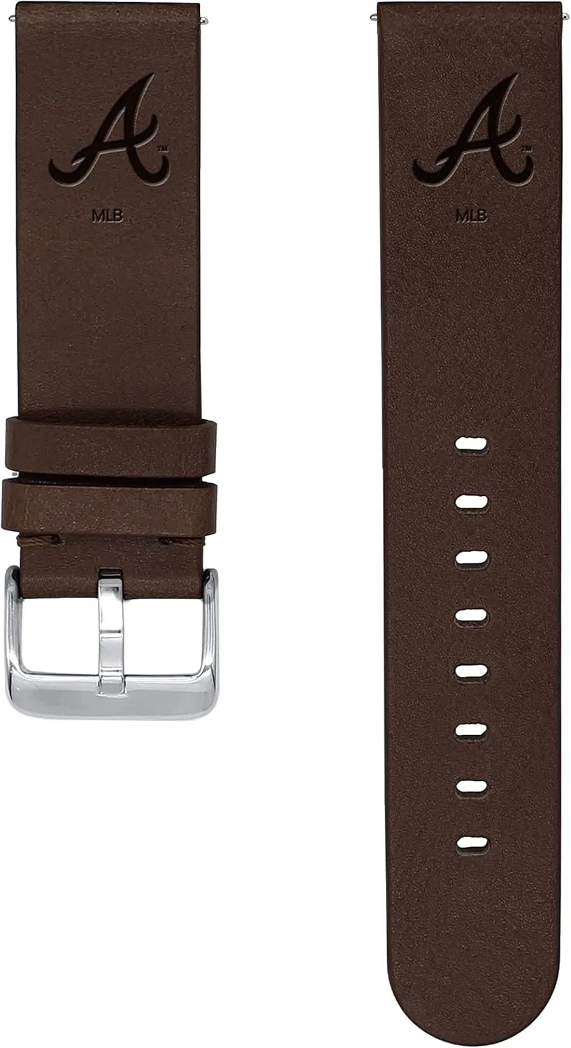 Samsung Galaxy Watch & More Game Time Atlanta Braves Premium pentagon Leather Watch Band Compatible with 