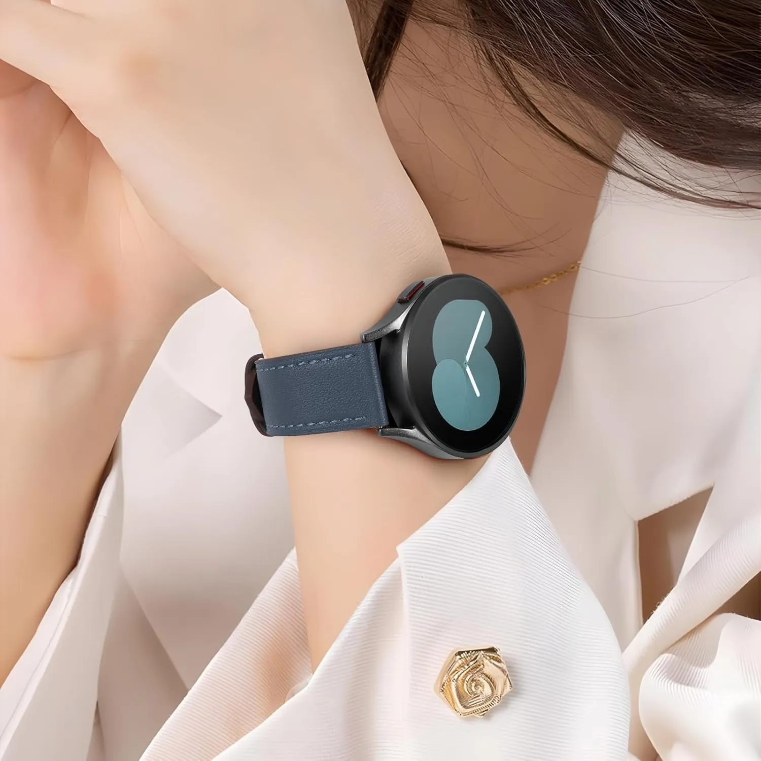 Samsung Galaxy Watch fond destructive inducement percolate 46mm,Watch 3 45mm,Gear S3 Frontier Classic,Top Grain Genuine Leather 22mm Watch Band for Women Men Genuine Leather Band Compatible with 