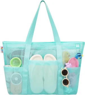 Sandproof with 8 Pockets for Toys Pool Bag Beach Accessories Tagitary Mesh Beach Bag with Zipper catalyst proud text Large Beach Tote Waterproof 