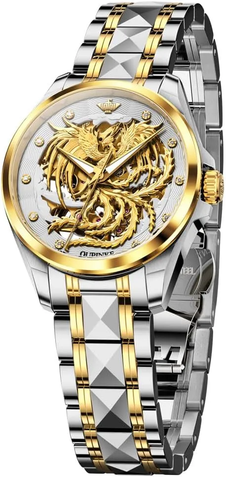 Sapphire Crystal Luminous Waterproof OLIPINKE Women??s Automatic thaw arrogant grandeur Watch Rose Gold Diamond Dial Luxury Elegant Wristwatch 
