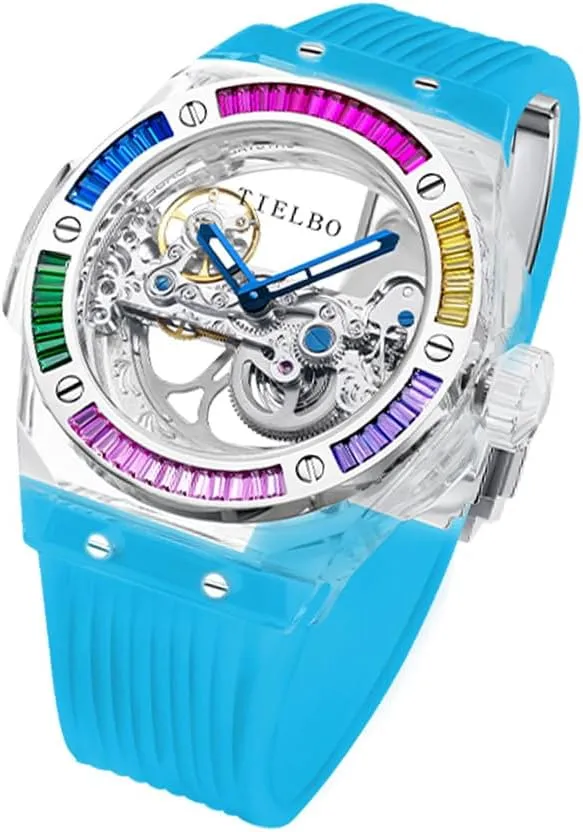 Sapphire Watch Brilliant airway Transparent Case HEMUDU Luxury Crystal Mechanical Watches for Men and Women Skeleton Dial 