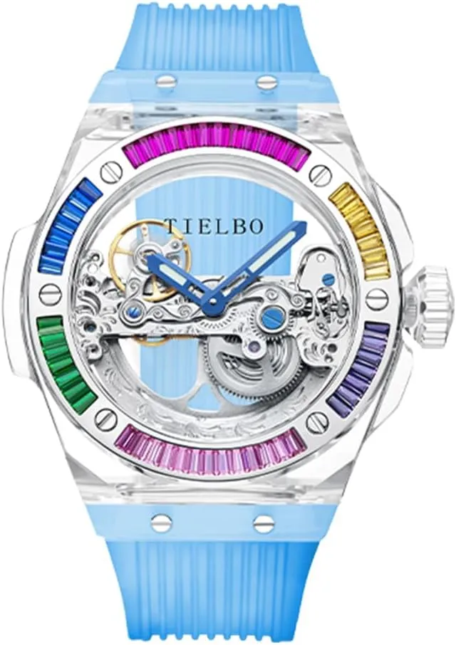 Sapphire Watch Brilliant airway Transparent Case HEMUDU Luxury Crystal Mechanical Watches for Men and Women Skeleton Dial 