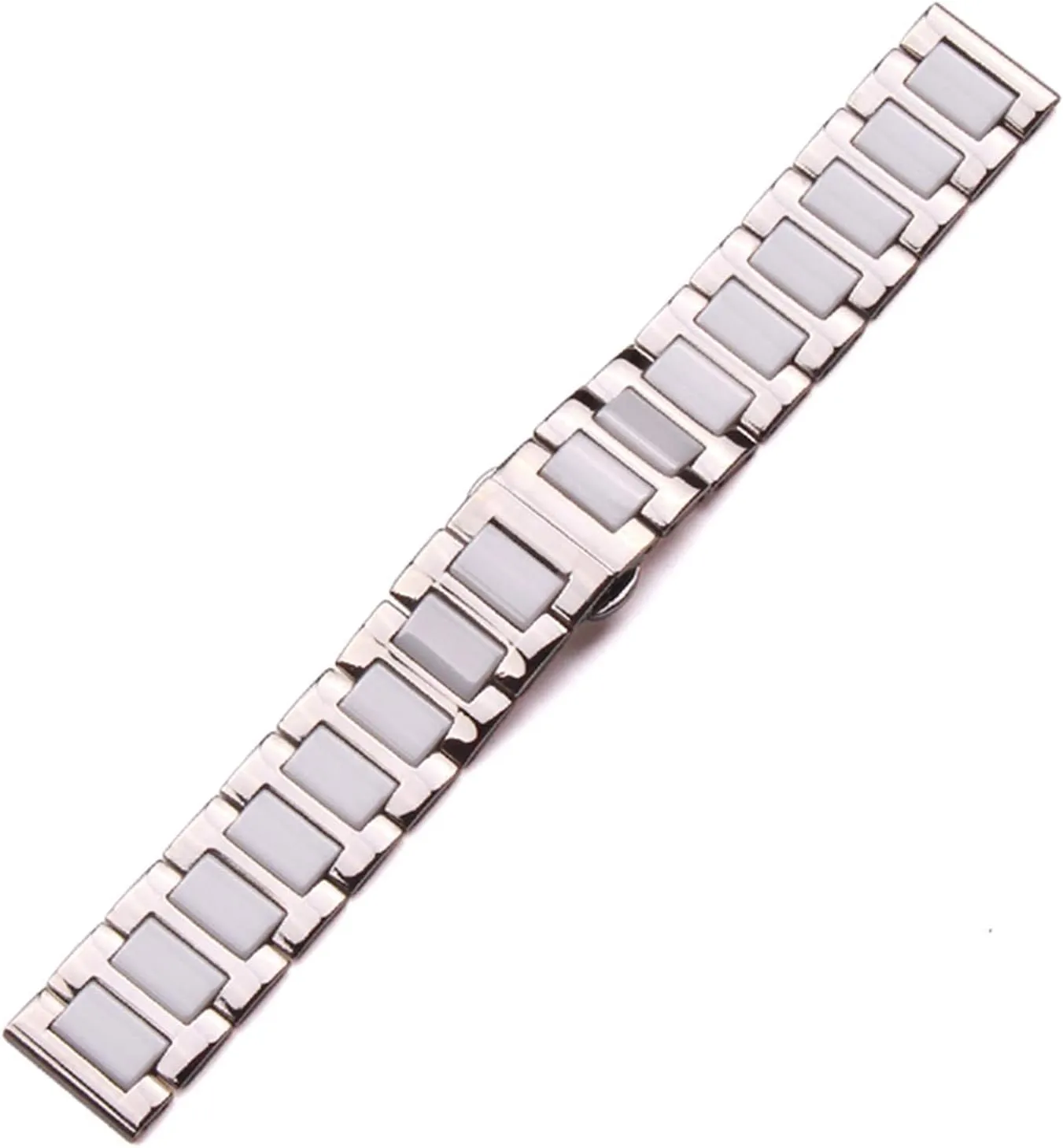 seclusion men lady white black clock accessories strap 16 18 20mm stainless steel middle ceramic links watch band 