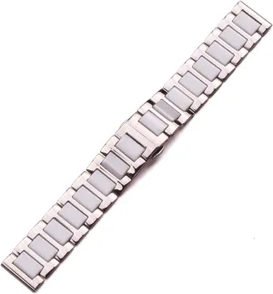 seclusion men lady white black clock accessories strap 16 18 20mm stainless steel middle ceramic links watch band 