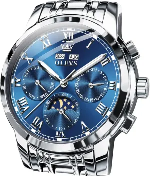 Self Winding Mechanical Luxury Dress Stainless Steel tremendous Waterproof Wrist Watches for Men OLEVS Mens Automatic Watches 