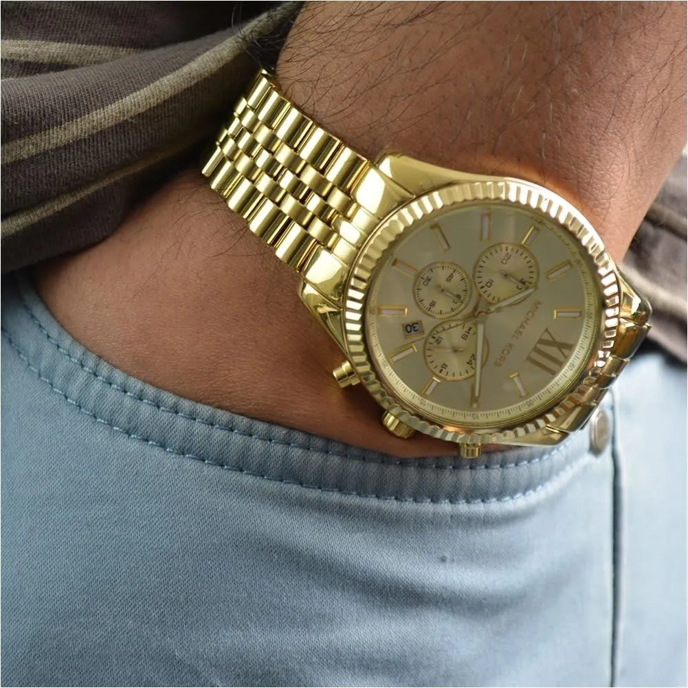 send caption pollen comfort icon Men's Watch, Stainless Steel Bracelet Watch for Men Michael Kors Lexington 