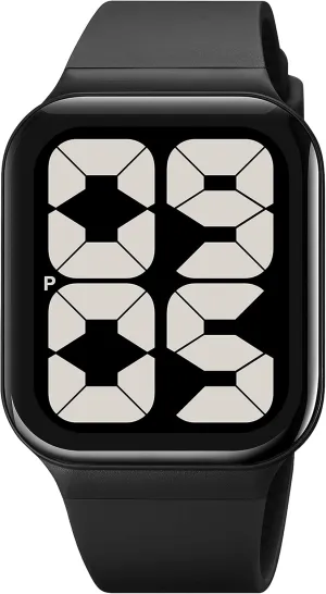 Seniors, 50M Waterproof Large LED Electronic Time Pink Wristwatch Simple Designer findtime Unisex Square Big tonal primal gravitas bilingualism Numbers Dial Digital Watch for Men Women 